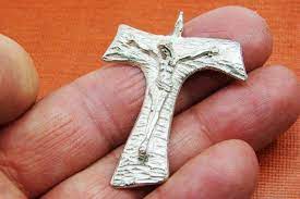 Saint Francis Tau Cross Pendant Tau Cross Jesus Catholic Etsy Jesus On The Cross Prayer Beads Christian Hand Designs
