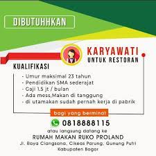 Lowongan kerja di bogor lulusan sma. Lowongan Kerja Sma Terbaru Di Restoran Proland Gunung Putri Parung Bogor Lockerjob