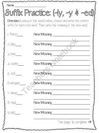 Suffix Practice For Ly Y And Ed Root Words Super Teacher Worksheets Reading Response Worksheets