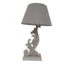 Lampada da tavolo legno foglia oro gessato piu' paralume. Abat Jour In Legno Color Avorio Stile Shabby Collyshop