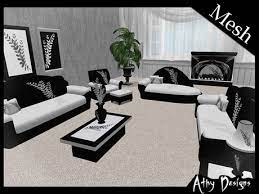 Reclining living room sets traditional sofa sets white living room sets. Second Life Marketplace Mesh Mystic Fern Living Room Furniture Set Black And White