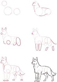 Perro Arte Animal Desenho De Lobos Desenhando Esbocos