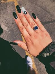 Coffin Nails Fall Nails Chrome Nails Tapered Nails Black Nails Nail Design Black Nails Nail Designs Chrome Nails