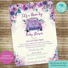 Drive By Baby Shower Drive Thru Baby Shower Girl Baby Shower Lavender Invitation Baby Shower Drive By Card Vintage Shower 23 In 2021 Drive By Baby Shower Drive Thru Baby Shower Cars