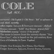 Cole Name Meaning Baby Boy Names Names With Meaning Baby Names