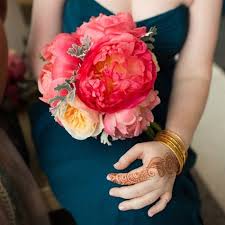 Bridesmaid Henna Bridesmaid Bouquet Light Pink Wedding Dark Teal Weddings