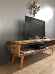 Orange, tv stands tv stands & entertainment centers : Reclaimed Wood Tv Stand Cabinet 43cm High Burnt Orange Legs Pegasus Bespoke Furniture