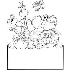 Download Black And White Border With Jungle Animals Clipart Commercial Use Gif Jpg Png Eps Svg Pdf Clipart 383264 Graphics Factory