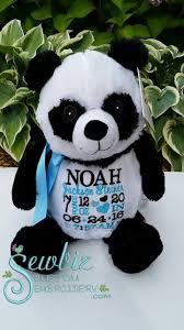 Birth Announcement Personalized Stuffed Animals Personalized Panda Baby Gift Embroidered Stuffed Animal Birth Announcement By Sewbiz Sewbiz Custom Em Panda Baby Gift Panda Baby Showers Panda Stuffed Animal