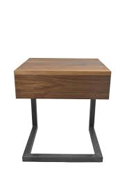 C Table Nightstand Side Table Bedside Table End Table Solid Walnut With Drawer In 2020 Metal Nightstand C Table Wood Metal