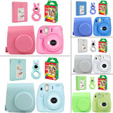 The new, instax mini 9 camera retains the ease of use and attractive design elements of the extremely popular instax mini 8 while adding five new exciting colors and a couple of new features. 5 Colors Fujifilm Instax Mini 9 Instant Photo Camera Set With Rainbow Film Leather Camera Case Photo Album Rabbit Selfie Lens Film Camera Aliexpress