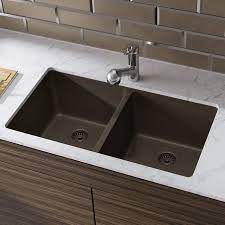 An error occurred, please try again later. Granite Quartz 33 L X 19 W Double Basin Undermount Kitchen Sink With Basket Strainer Granite Kitchen Sinks Drop In Kitchen Sink Undermount Kitchen Sinks