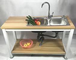 White cabinet portable sink with ceramic vessel model: Preorder Kitchen Table With Sink Set Portable Basin Set Furniture Home Living Bathroom Kitchen Fixtures On Carousell