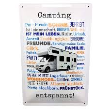 Wohnmobil Blechschild Camping Womo Deko Ausbau Camper Wohnmobil Camping Wohnwagen