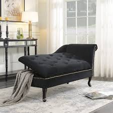 Belleze Velveteen Button Tufted Storage Spa Chaise Lounge Chiar Couch Black Walmart Com Storage Chaise Storage Chaise Lounge Chaise Lounge