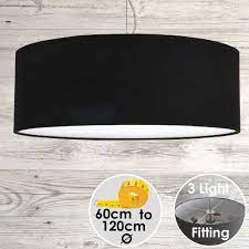Due to a drum lamp shade's clean lines, geometric shape and versatile aesthetic. Large Black Drum Lamp Shade Handmade In Uk Upto 120cm Wide Imperial Lighting