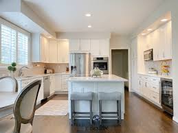 White dove's gray and cream undertones may leave some wondering if it will become muddy if both the cabinets and walls, as well as the trim, are white dove, giving a united look across the this white dove kitchen shows how it can pair with any color. An Early 2000 S Kitchen Update With Benjamin Moore White Dove Kylie M Interiors