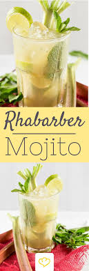 Suss Saurer Rhabarber Mojito Erfrischung Mit Schuss Rezept Mojito Frische Minze Und Rum Cocktail Rezepte