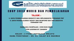 Berbagai kendala yang ada berjalan seiring dengan pelaksanaan tersebut. Edup 3033 Murid Dan Pembelajaran Ppt Download