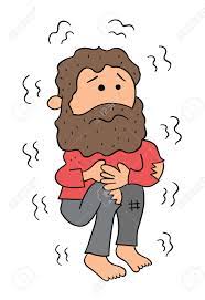Hombre Sin Hogar De Dibujos Animados Frío Y Tembloroso, Ilustración  Vectorial. Delineado En Negro Y Coloreado. Ilustraciones svg, vectoriales,  clip art vectorizado libre de derechos. Image 169838050