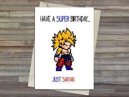 Dragon ball z birthday card goku w/ scouter, funny birthday cards for kids girls boys gifts rude anime fan girlfriend boyfriend happy b day hiphopnshop 5 out of 5 stars (1,394) $ 4.45. Dragon Ball Z Super Saiyan Birthday Card Goku Cute Card Lovely Gift Super Birthday Funny Card Birthday Cards Diy Happy Birthday Dragon Birthday Card Craft