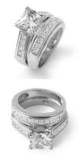 Cz Moissanite And Simulated 92878 Princess Cubic Zirconia Sterling Silver Bridal Wedding Set Engageme Engagement Rings Affordable Engagement Rings Bling Rings