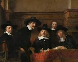 Image of meeting of a merchant guild or a scene depicting merchants conducting business