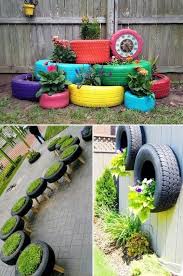 Whenever you grow small plants in patches, you can protect the region with sliced tree trunks. 24 Creative Garden Container Ideas Tire Planters Tires And Pallets Seem To Be The Way To Decorate Inexpensi Garden Projects Garden Containers Creative Planter
