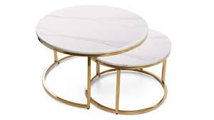 Avec son design élégant et moderne, cette table basse rectangulaire apportera du charme et de l'ergonomie à votre intérieur. Lot De 2 Tables Gigogne Style Art Deco Avec Un Plateau Effet Marbre Blanc Mobilier Moss