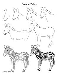 A cute zebra type, chibi form. Draw An African Grassland Animal Drawings Zebra Drawing Easy Drawings