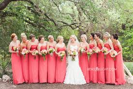 Accentuate it with a teal, mint or yellow for a summer wedding and an orange, grey or taupe for a fall wedding. 27 Coral Bridesmaid Dresses Coral Wedding Colors Weddings At The Hyatt Hill Country Resort In San Antonio Texas Wedding Ceremony Reception Bend The Light