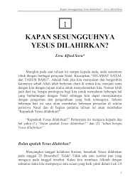 06 januari 2013 nats : Kapan Sesungguhnya Yesus Dilahirkan Esra