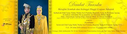 If you want to learn pertabalan in english, you will find the translation here, along with other translations from malay to english. Ucapan Tahniah Kdymm Al Sultan Abdullah Ri Ayatuddin Al Mustafa Billah Shah Ibni Almarhum Sultan Haji Ahmad Shah Al Musta In Billah Sempena Pertabalan Sebagai Yang Di Pertuan Agong Xvi Finas