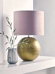 New Oversized Brass Blush Ball Table Lamp Table Lamps Lamps Lights Lighting Ceramic Table Lamps Table Lamp Lamp