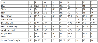 standard womens size chart clearwater knits