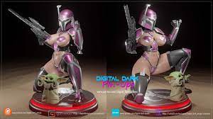 3D file Mandalorian Girl with Baby Yoda with NSFW version and Miniatures  version COMBO PACK 👧・3D print model to download・Cults