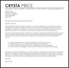 Branch Manager Cover Letter Sample Cover Letter Templates Examples