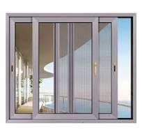 Modern Interior Home Office French 3 Tracks Aluminium Alloy Sliding Window