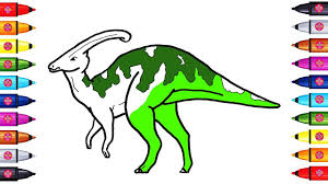 Click the parasaurolophus coloring pages to view printable version or color it online (compatible with ipad and android tablets). Drawing And Coloring A Parasaurolophus Dinosaurs Coloring Page With Colored Markers Youtube
