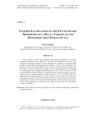 Ahmad s, qamar m, shaikh f, ismail n, ismail a, zim m. Pdf Further Examination Of The Psychometric Properties Of The Malay Rosenberg Self Esteem Scale