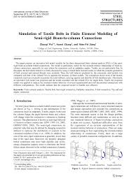 I'm searching the vdi 2230 standard. Pdf Simulation Of Tensile Bolts In Finite Element Modeling Of Semi Rigid Beam To Column Connections