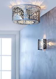 Miavilla Deckenleuchte Grate Ii Metall Glaskristalle Rund Ca O 40 Cm Chrom Amazon De Beleuchtung Deckenlampe Lampe Lampen Und Leuchten