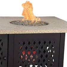This uniflame fire pit can become the center of social gatherings outside of the home. Uniflame Dualheat Solid Granite Mantel Lp Gas Patio Fire Pit In Black Gad18100m