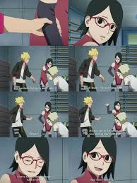 Boruto and Sarada “Not that I want to...” | Naruto shippuden characters,  Uzumaki boruto, Anime naruto