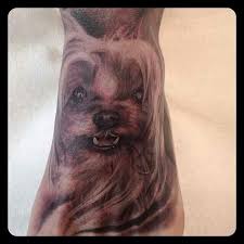 Black And Grey Dog Tattoo Black And Grey Yorkie Tattoo Kat Von D Dog Tattoos Tattoos Time Tattoos