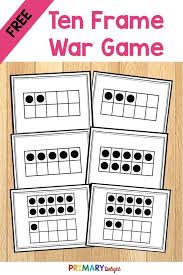 Ten Frame War Cards A Number Sense Game Free In 2020 Kindergarten Math Games Ten Frames Kindergarten Ten Frame