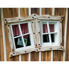 Zauberhaft Windschiefe Fenster Modell Lieblingsplatz In Brown Ceruse Maisonnette Enfant Cabane Bois Cabane Bois Enfant