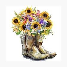 Maybe you would like to learn more about one of these? Cowboy Boots Cowgirl Boots Sunflowers Poster By Wildhoneydesign Redbubble