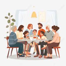 自宅での大家族の夜の会議のコンセプトイラスト素材透過、PNGフリー画像ダウンロード - Pngtree