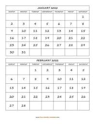 printable monthly calendar 2022 free calendar template com